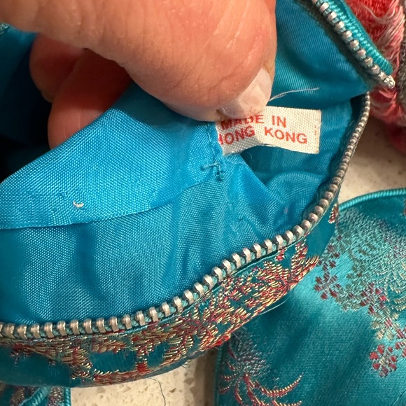 Plymouth 3 piece Blue Turqouise Satin Jewelry Holder - Picture 11 of 16